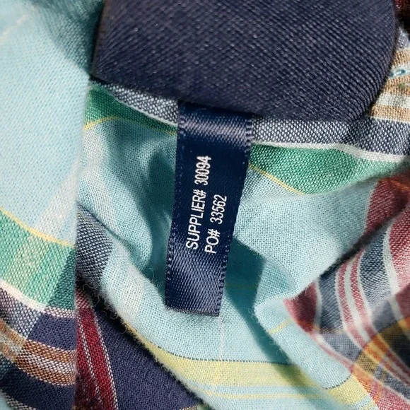Ralph Lauren Sport Plaid Button Down Shirt Blue‎ Green Women's Size 6 Preppy - Picture 8 of 8